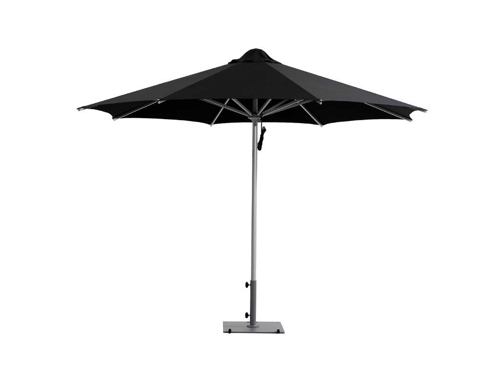 1 x Parasol 3,5m Zwart met hoes - Zonder parasolvoet