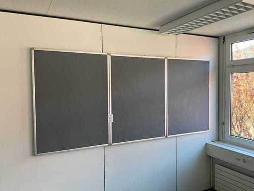 Whiteboard met 5 vilten notitieborden