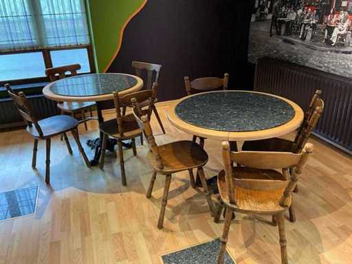 Bistro table with chairs (8) (2x)