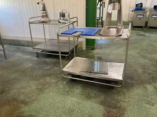 Carrello di servizio in acciaio inox (2x)