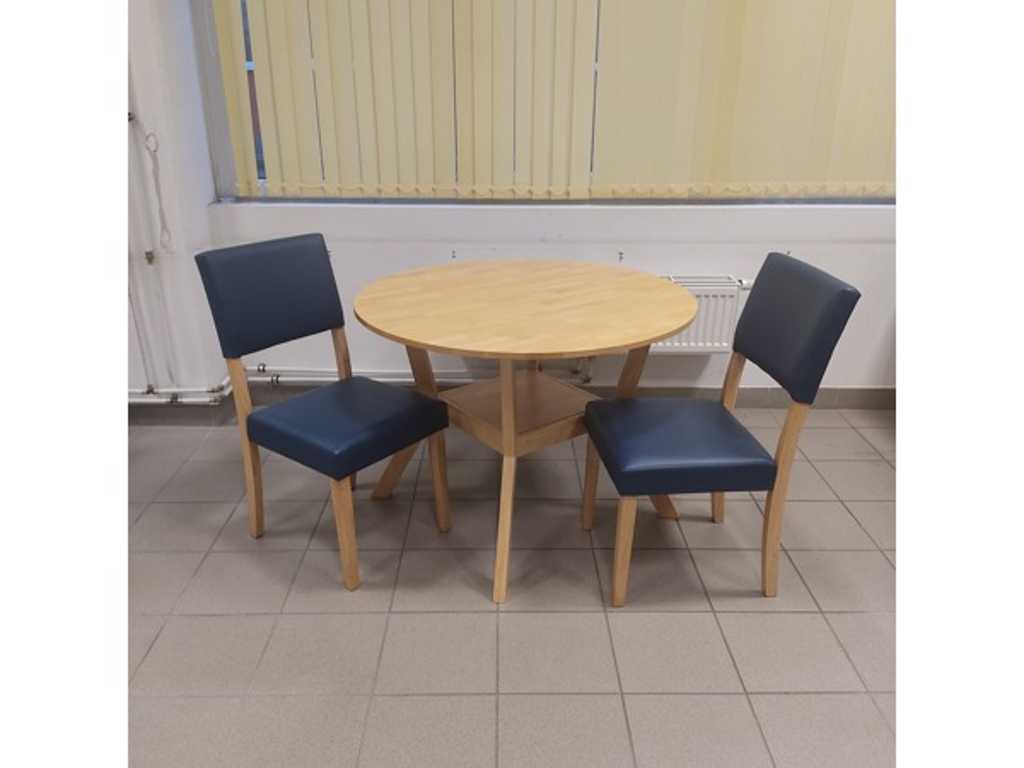 Forfait Table avec 2 fauteuils - Ariel - Table de chambre de jeune - Set de salle à manger - Gastrodiskont