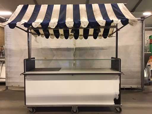 Bancarella di vendita con piastra Hendi e raffreddamento Gamko