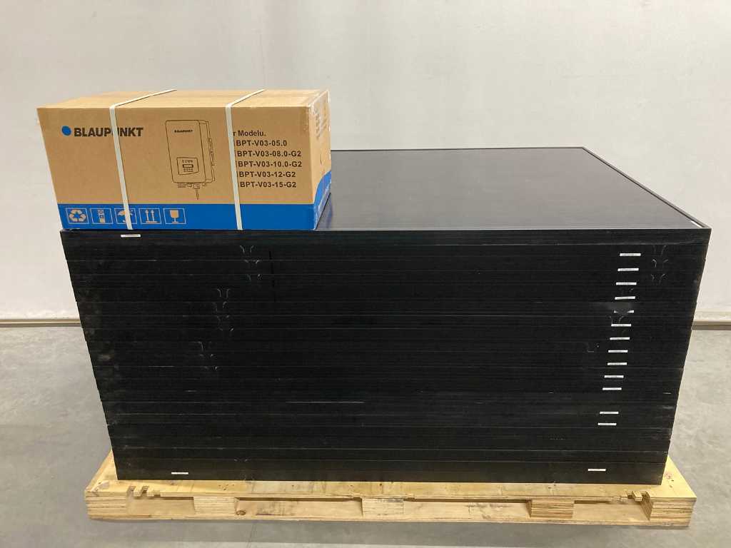 Izen - MP1720330 - set di 20 pannelli solari full black usati e 1 nuovo inverter Blaupunkt BPT-V03-6.0 (trifase)