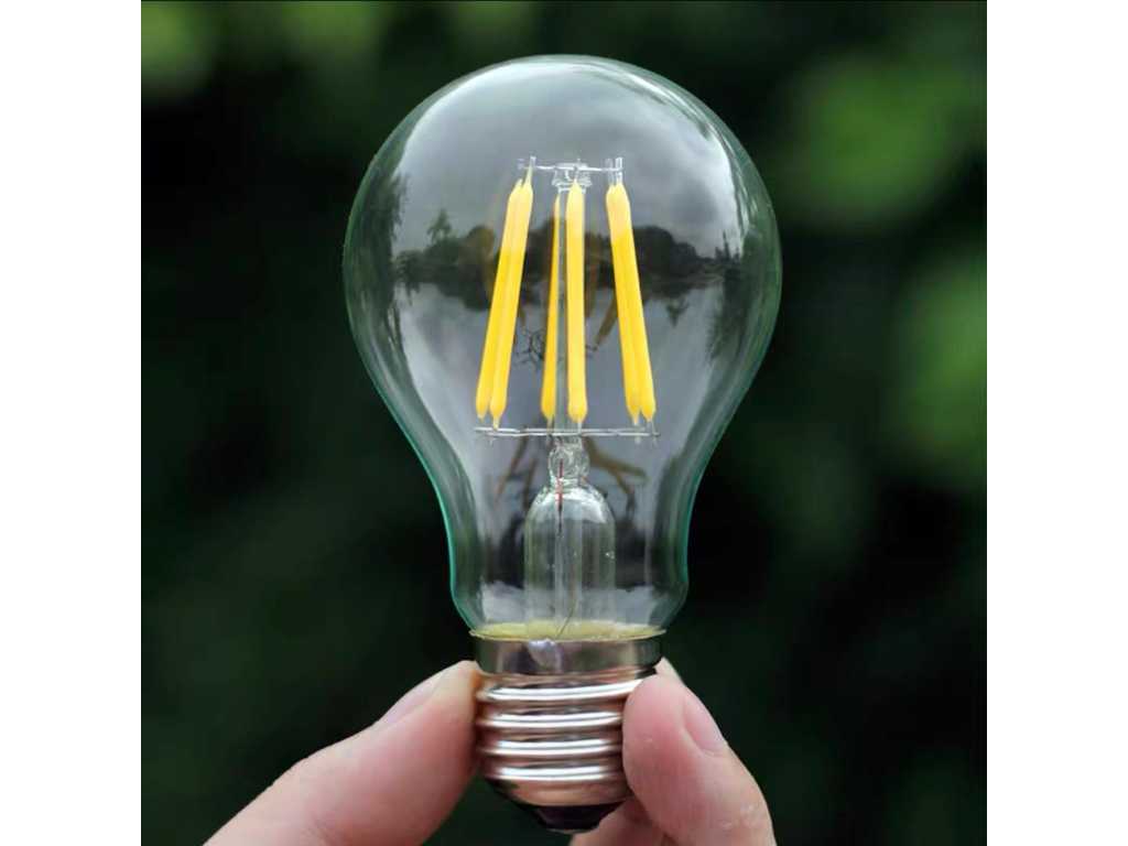 100 x Filamentlamp A60 - 6W - LED - E27 - dimbaar - 2700K (warm wit)