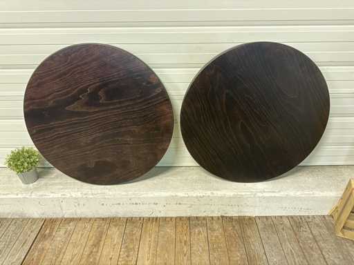 Eiken tafelblad Ø 80 cm (2x)