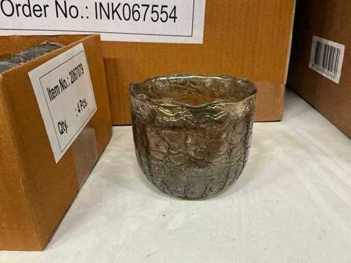 Partia szklanych uchwytów na świeczki čajownicze H8xØ9cm (44x)