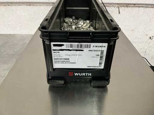 Würth 5,70 kg Ucho kabla zaciskanego M10x50 w pojemniku sztaplowanym