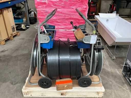 Strap closure device + reel trolley (2x)