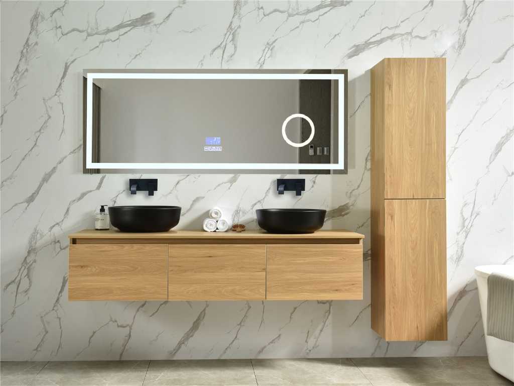 Badkamermeubel Jeffrey natuurlijk bruin eiken 120 cm NIEUW