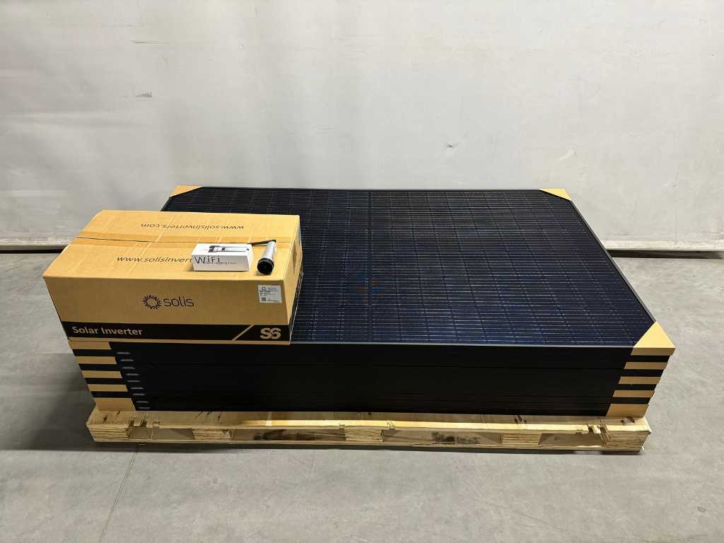 Exiom - set of 10 full black (375 wp) solar panels and 1 Solis 3.6K-S6 inverter (1-phase)