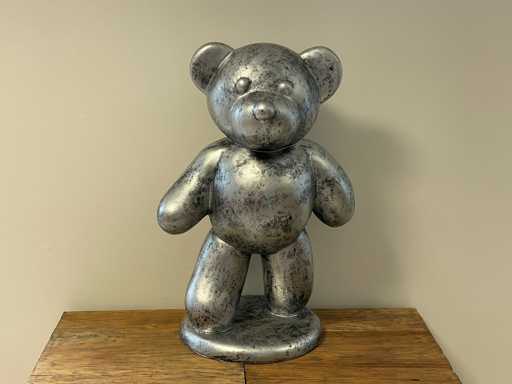 Bear / Beer Staand H63cm Old Silver
