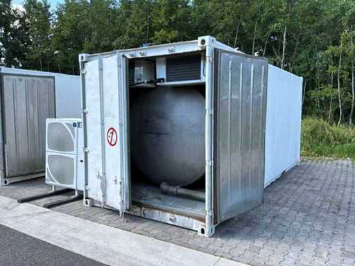 Opslagcontainer met geïsoleerde RVS tank