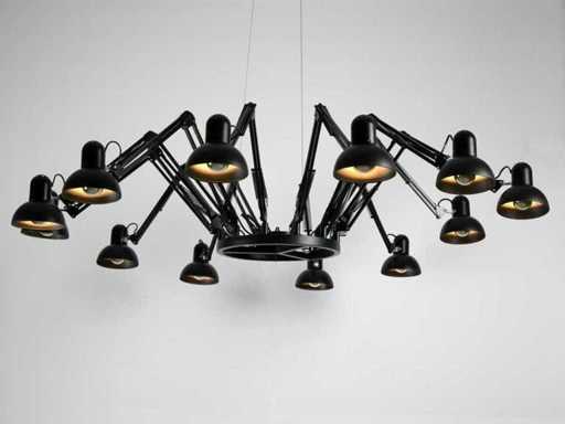 Kronleuchter-Schreibtischlampe mit 12 Armen schwarz