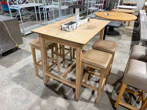 Hutten – Bartisch mit 4 Hockern