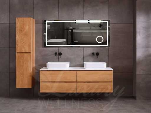 Ensemble de meubles de salle de bain en chêne Mawialux pour 2 personnes 140cm - naturel