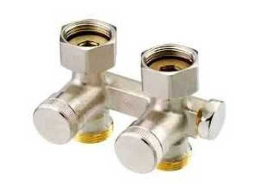 Danfoss H-block type RLV-K 1- and 2-pipe systems straight 3/4" bn. (2x)