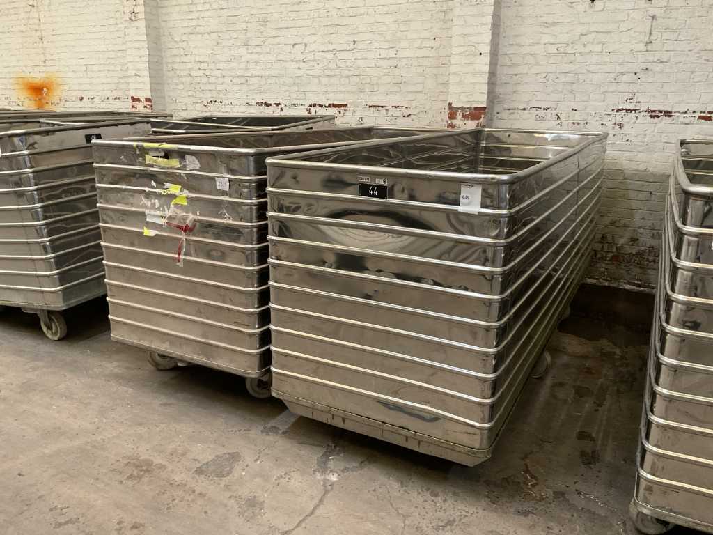 Stainless steel transport trolley for dry goods (2x)