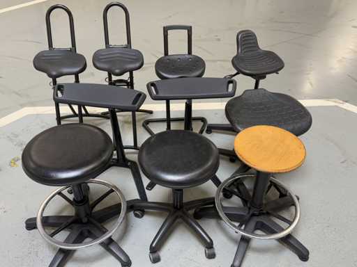   Lot de chaises d’atelier