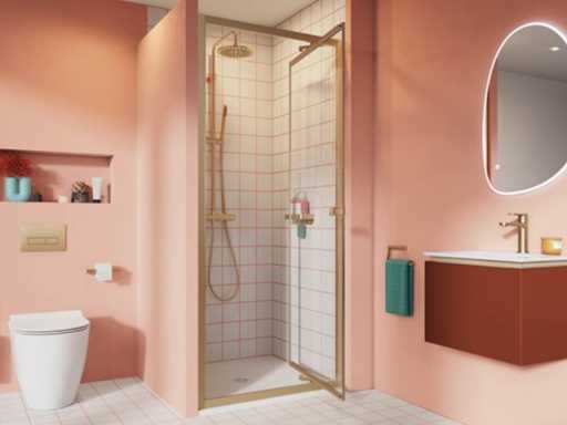 Crosswater Clear 6 In profiel draaiende deur easyclean brushed brass