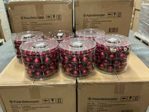 Série de boules de Noël en verre 40mm bordeaux combi 36/tube (134 tubes)