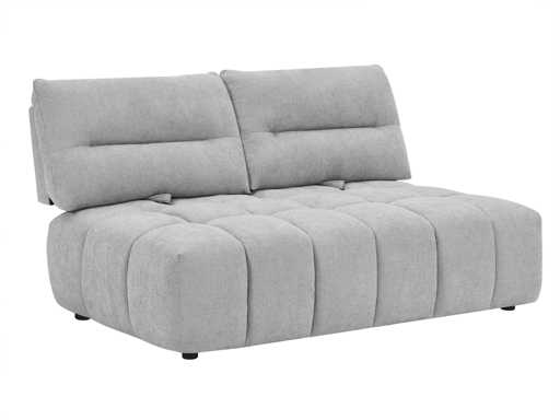 2-Seater Fore-Aft Backrest Sofa - Light Grey Textured Fabric