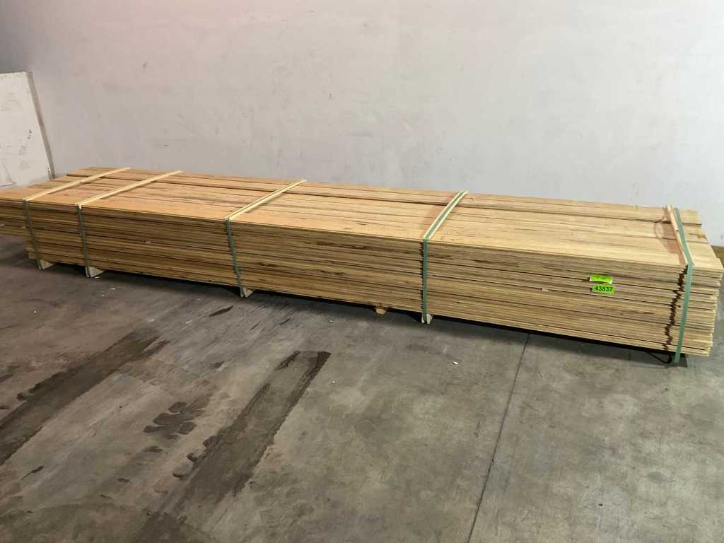 Fraké plank met mes en groef 450x14.7x2 cm (38x)