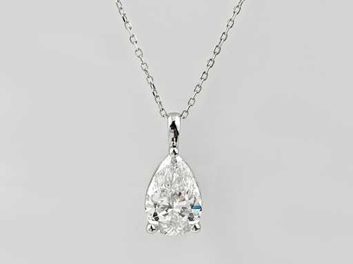 14 KT White gold Necklace with Pendant With 2.50 Cts Lab Grown Diamond