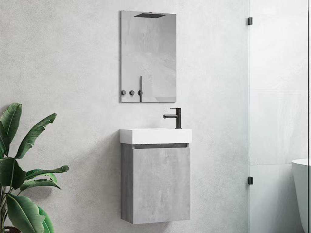 4 x 40cm Toilet furniture Concrete grey - Como 40-05