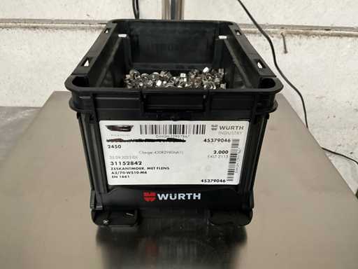 Würth 5.88 kg Hexagon nut with flange M6 in stackable bucket