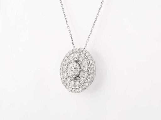 14 KT White Gold Necklace with Pendant With 2.57 Cts Lab Grown Diamond