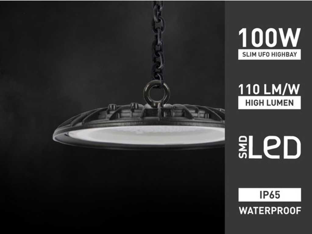 10 x 100W LED UFO Highbay SLIM Design Waterdicht 6000K