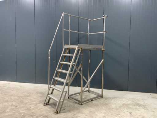 Edelstahlplattform 7 Stufen, 170 cm Höhe