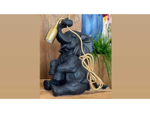 Lamp Olifant H37cm Black