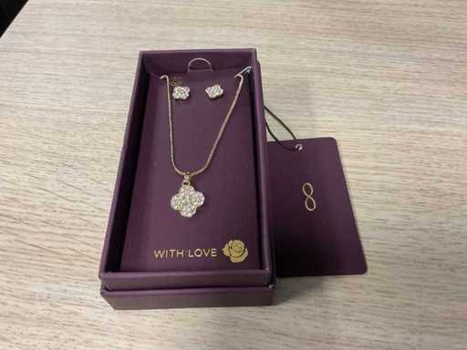 With Love Oorbellen & Ketting Sieradenset