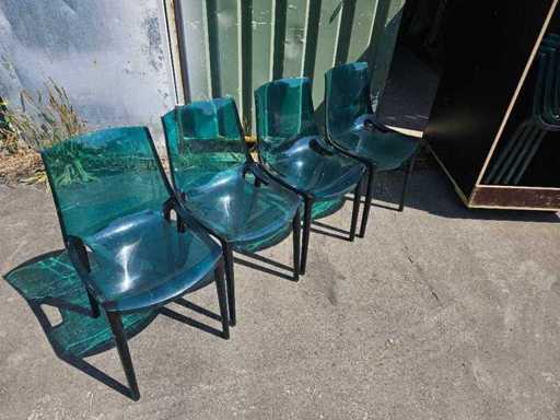 16x transparant groene stoelen stapelbaar