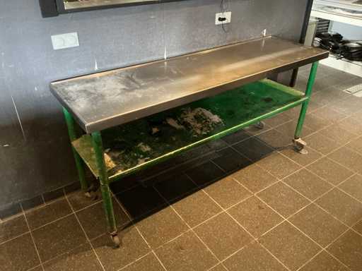 Mobiele RVS werktafel