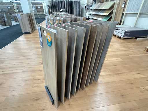 Presentation rack with floor samples (23x)