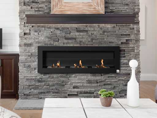 Cheminée bioéthanol Murale encastrable 3 brûleurs 3 L au total