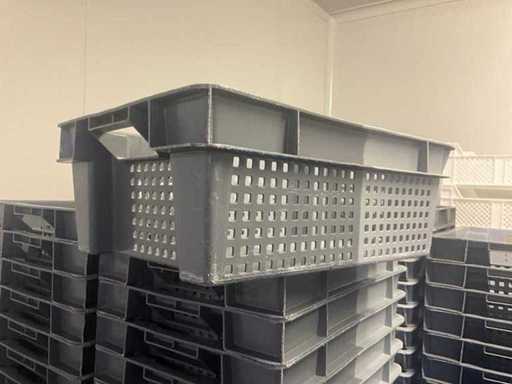 Lot of various PVC stacking bins (46x)