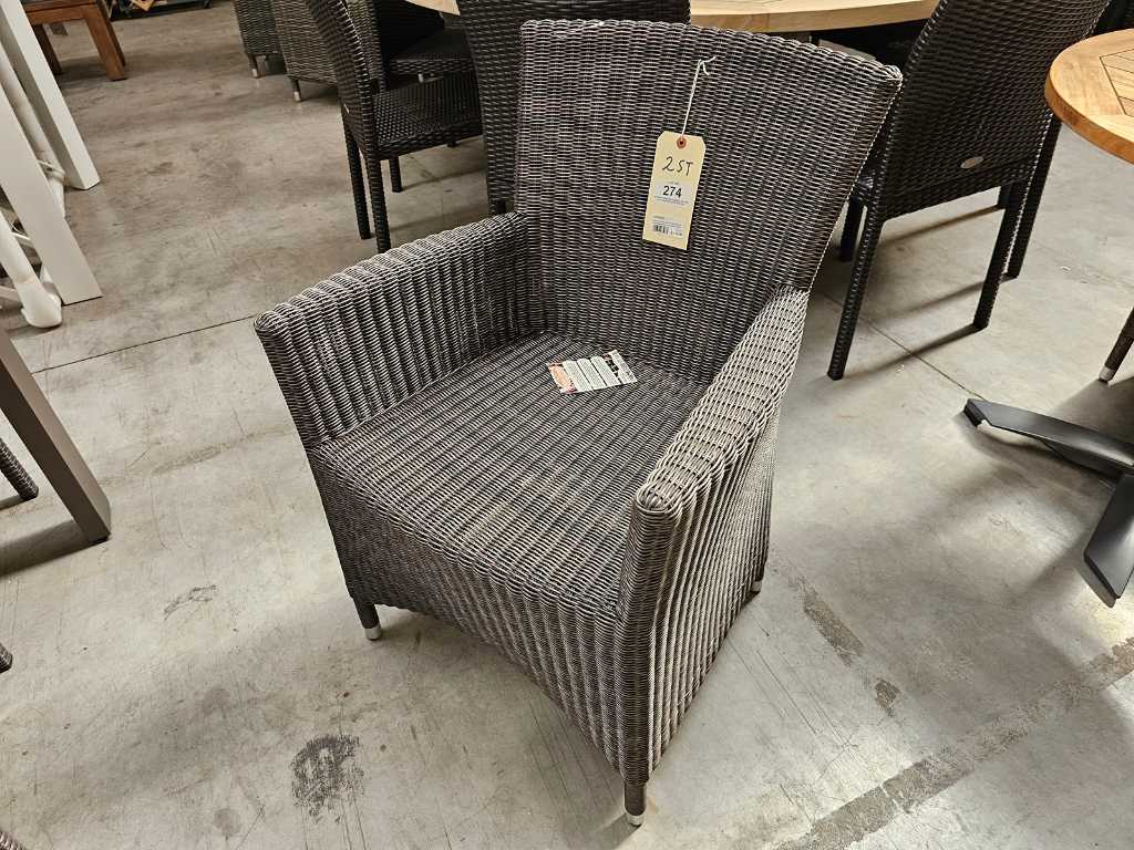 2 x chaise longue de luxe en osier fil rond bronze beauté