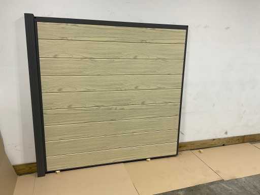 Paravan de gr?din? din aluminiu - Stejar cu aspect de lemn - 181,5x181,5 cm