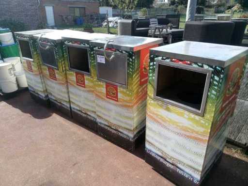 5 trash can cabinets with pvc trash can container