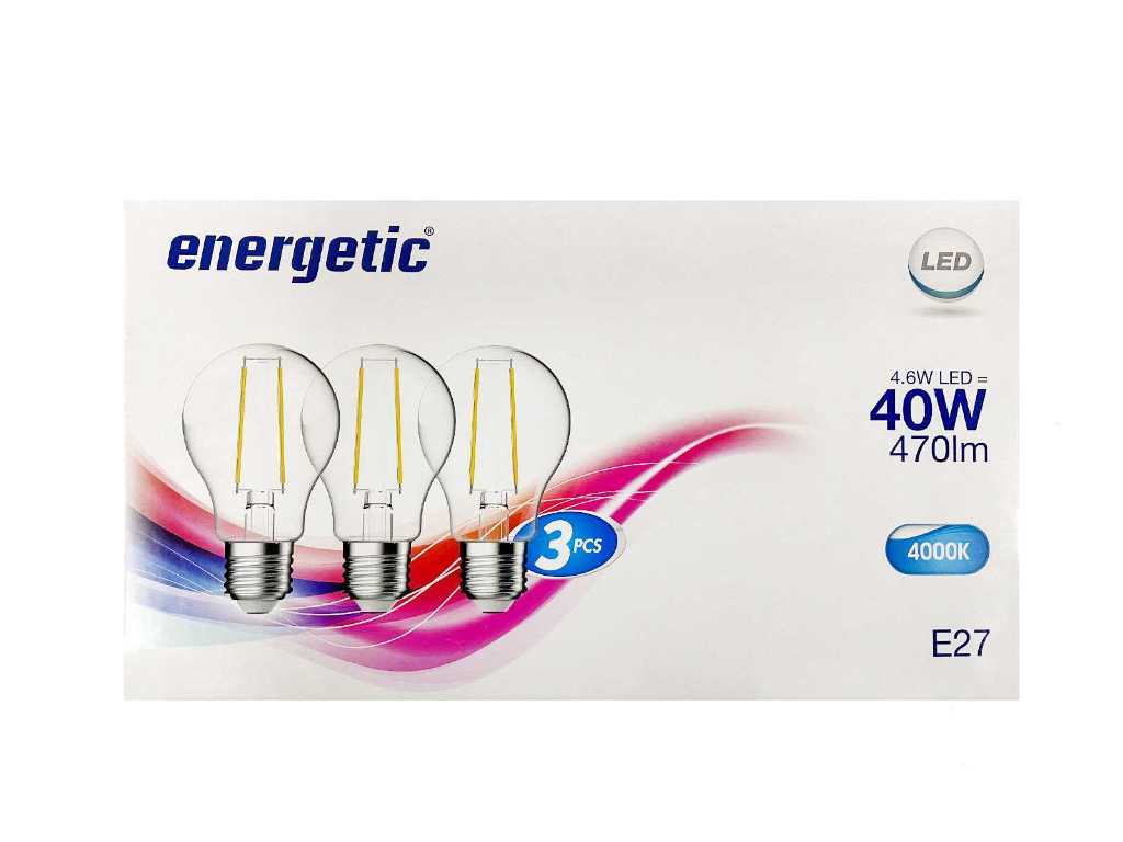 Energetic - bec LED standard transparent E27 3-pack (200x)