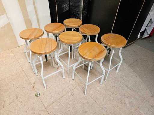 8x barstoel wit/hout