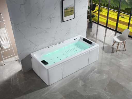 Baignoire de massage autoportante Mawialux avec cascade