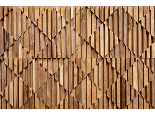 Moderne en bois de teck (5x)