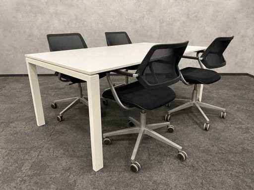 Gispen/ Steelcase - 4 person meeting set 180x100