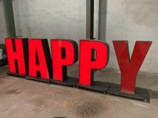 LED-Buchstaben "Happy"