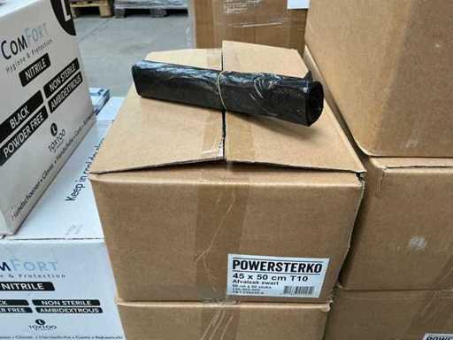Partij Powersterko afvalzakken zwart T10 45x50cm (350x)