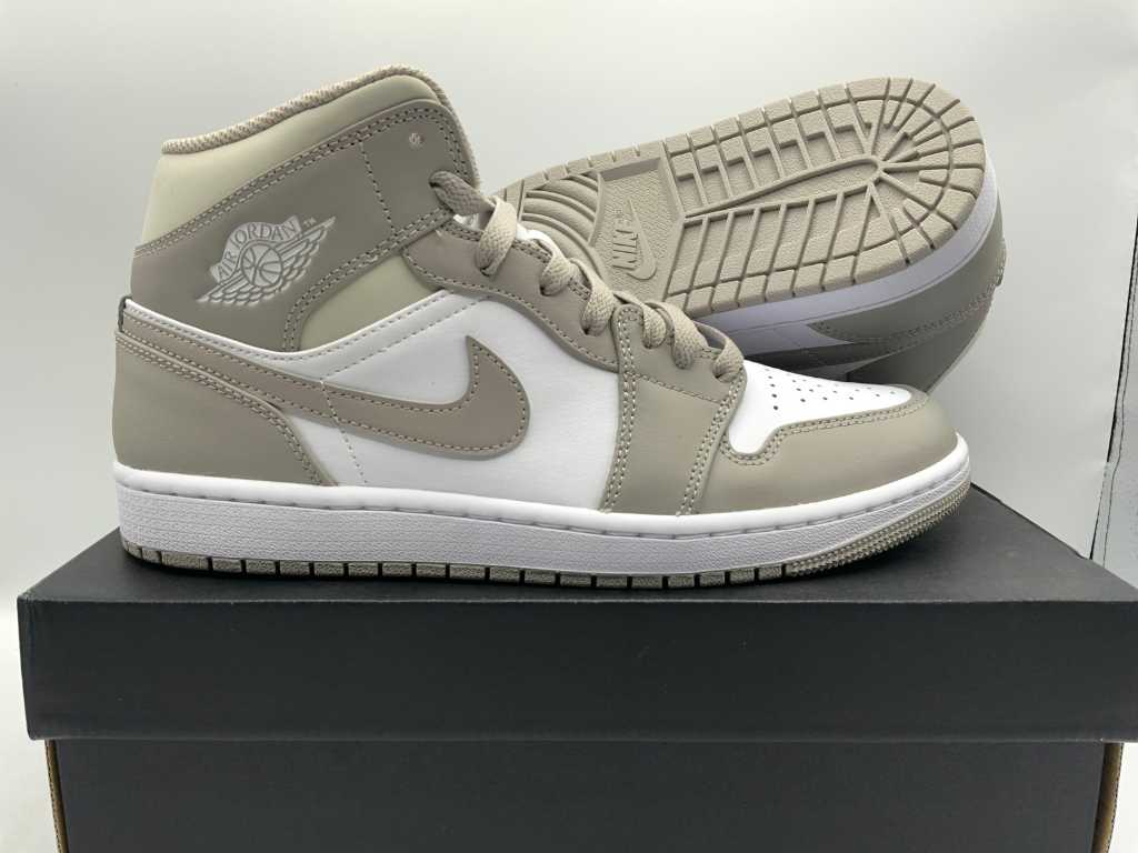 Nike Air Jordan 1 Mid College Grey/Light Bone-White Sneakers 42